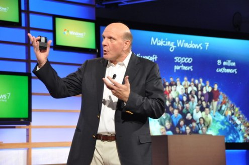 Steve Ballmer Microsoft Windows 7 Стив Балмер на презентации Windows 7 в Нью-Йорке