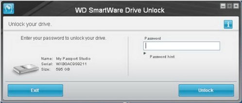 WD SmartWare Drive Unlock