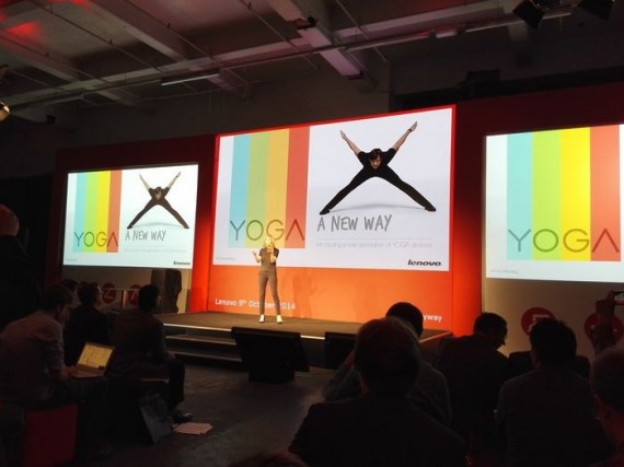 "Lenovo провела в Лондоне мастер-класс по йоге: пять планшетов, один ультрабук и Эштон Кутчер