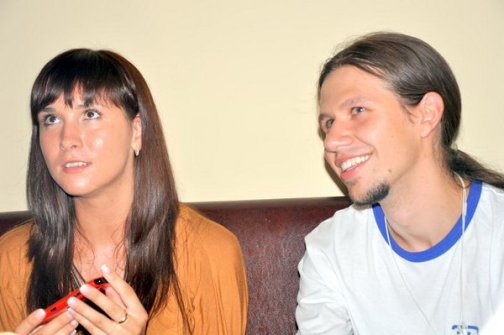 3DNews 13 лет - Анна Богомаз (Acer) и Acer Liquid E Ferrari. Рядом Александр Перекалин (Няка)