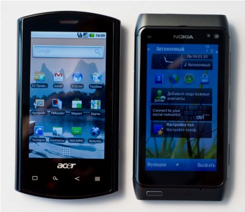 сравнение Nokia N8 с Acer Liquid E