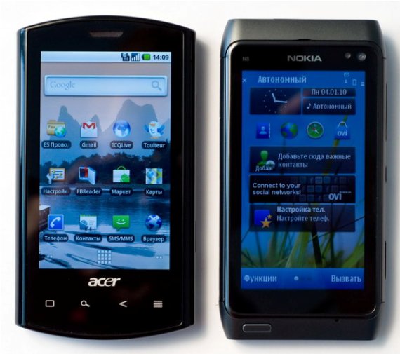 что лучше? сравнение Acer Liquid E и Nokia N8