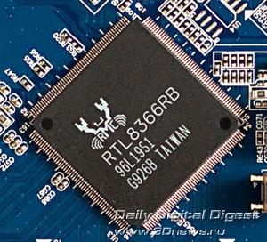 За поддержку интерфейса Gigabit Ethernet отвечает чип Realtek RTL8366RB