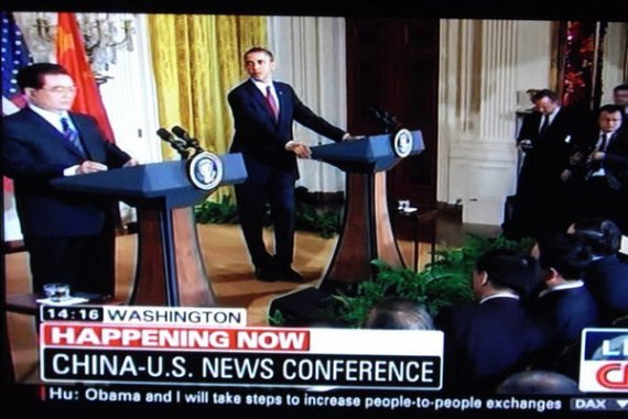 пресс-конференция Ху и Обама
