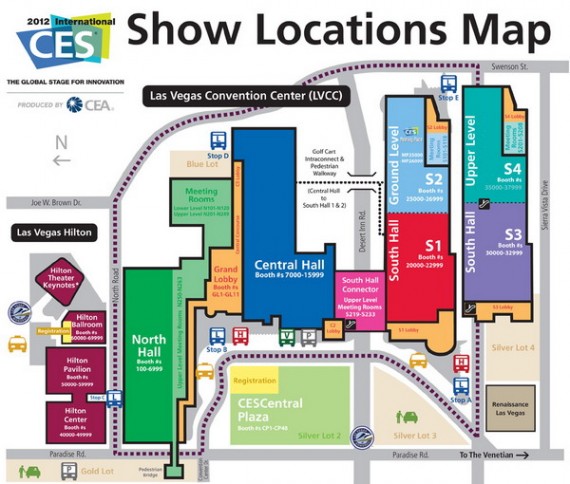 Consumer Electronics Show 2012 Лас-Вегас карта
